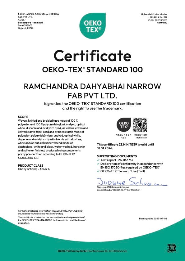 OEKO-TEX quality certification